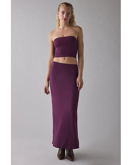 Urban Outfitters Purple Uo Kimmy Jersey Knit Tube Top + Maxi Skirt 2-Piece Set