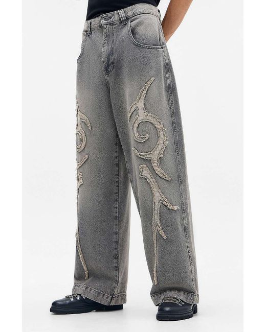 BDG Gray Neo Skate Applique Jeans for men