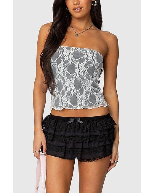 Edikted Black Allison Lace Tube Top
