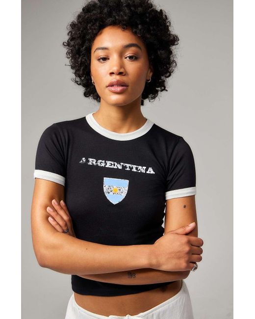 Urban Outfitters Black Uo Argentina Football Baby T-shirt