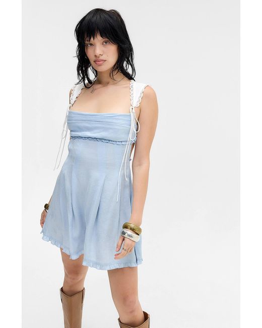 For Love & Lemons Blue Uo Exclusive Holland Dress
