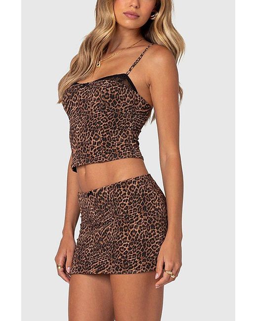 Edikted Black Edin Leopard Print Mesh Bra Top