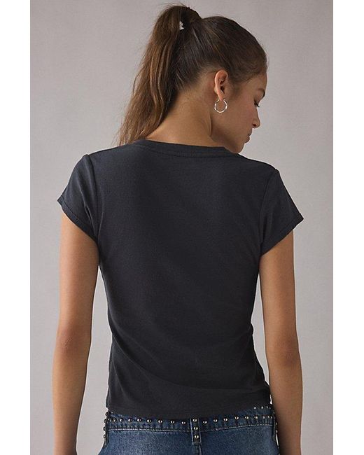 BDG Gray V-Neck Short Sleeve Spill The Tee