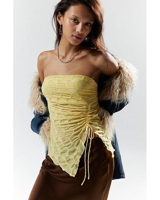 Silence + Noise Yellow Remy Textured Tube Top