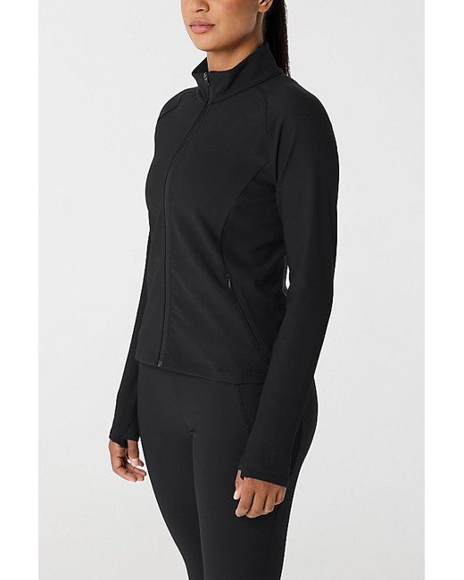 Asics Black Rib Knit Performance Jacket