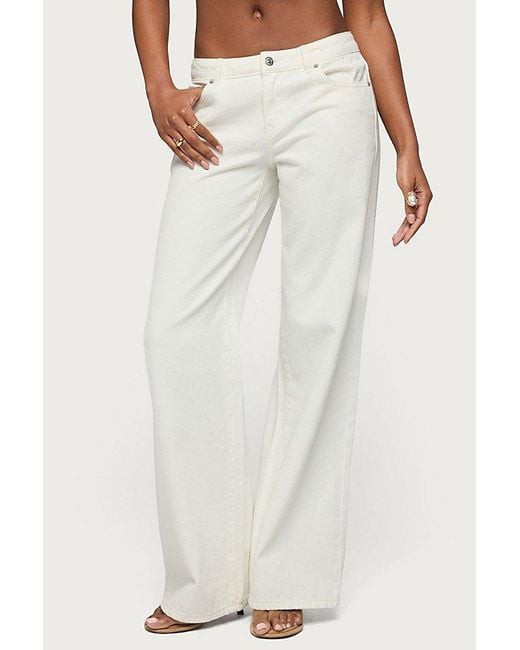 Edikted White Tall Roman Low Rise Baggy Jean
