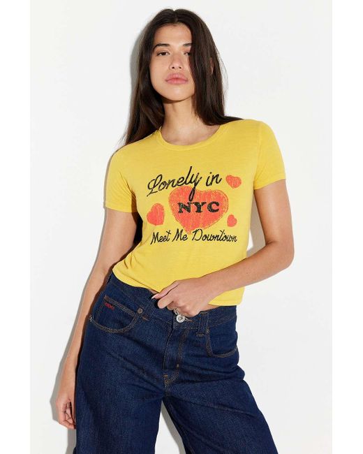 Urban Outfitters Yellow Uo Lonely In Nyc Baby T-shirt