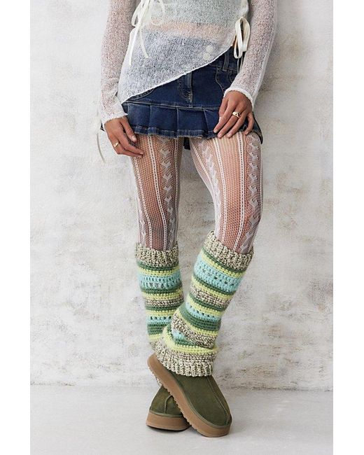 Out From Under Blue Knit Leg Warmers