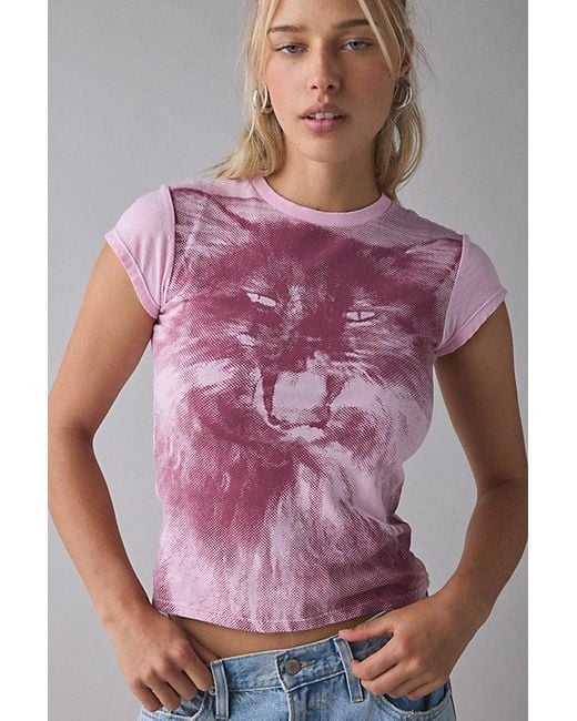 BDG Purple Cat Graphic Short Sleeve Spill The Tee