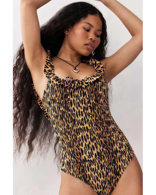 Damson Madder Brown Leopard Print Swimsuit