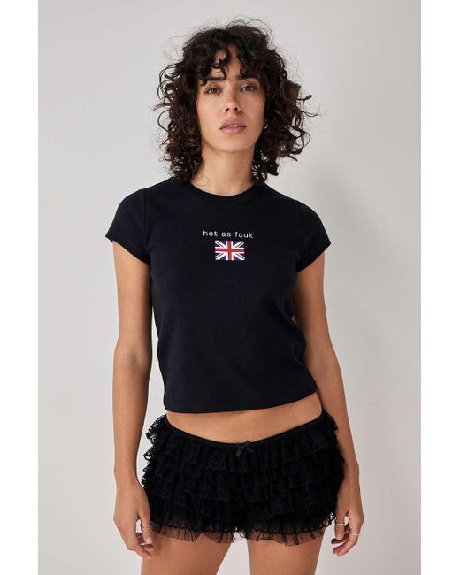 French Connection Black Hot As Union Jack T-shirt