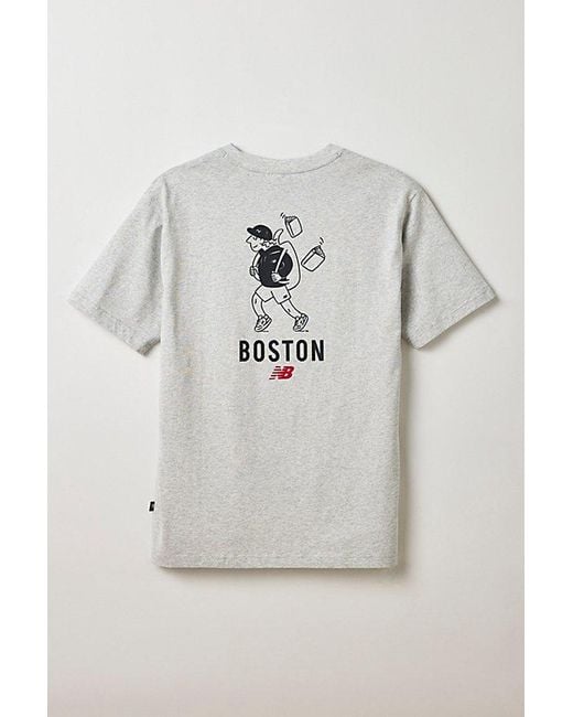 New Balance Gray Boston Graphic Tee for men