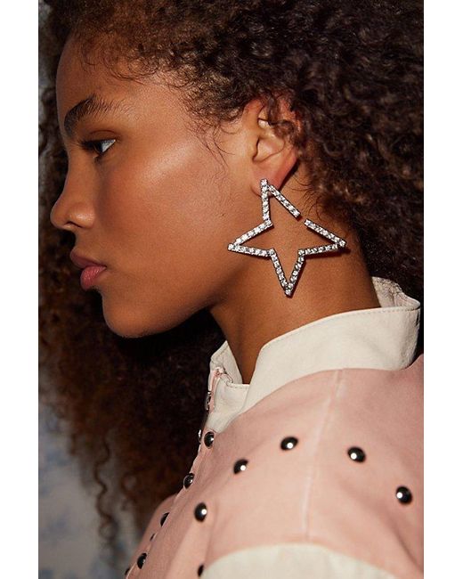 Urban Outfitters Brown Statement Rhinestone Star Earring