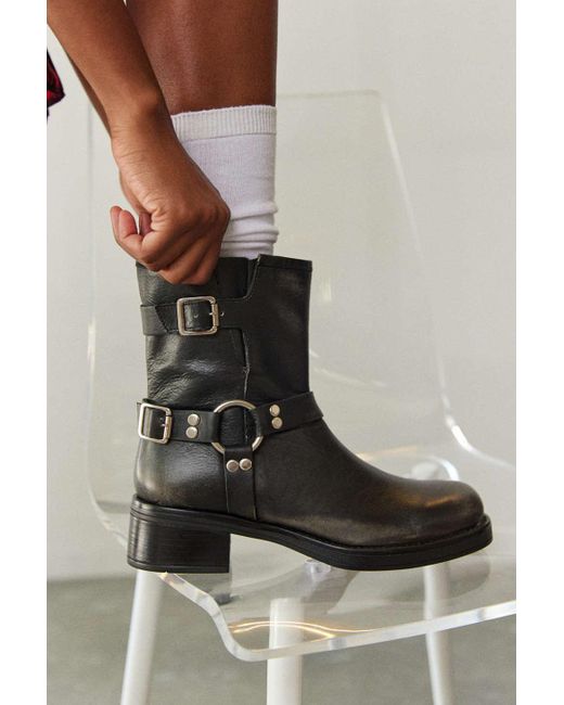 Steve Madden Brixton Moto Boot In Black,at Urban Outfitters | Lyst Canada