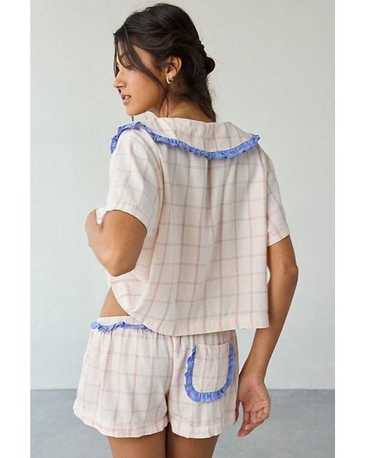 Out From Under Pink Sweet Dreams Tie-Front Top + Micro Short Pj Set