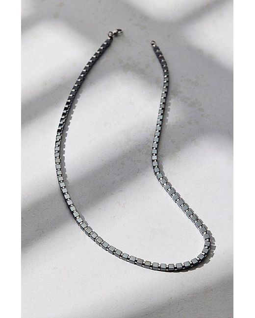 Urban Outfitters White Shiloh Squared Metal Necklace for men