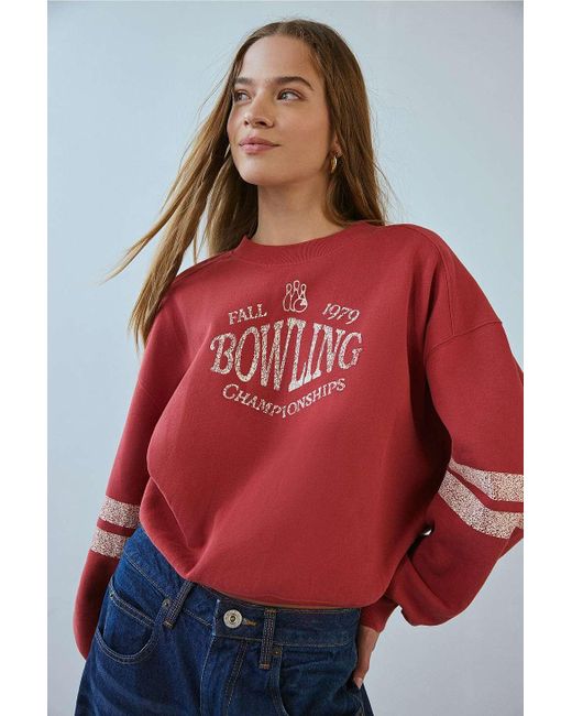 BDG Red Tasha Pullover Sweatshirt