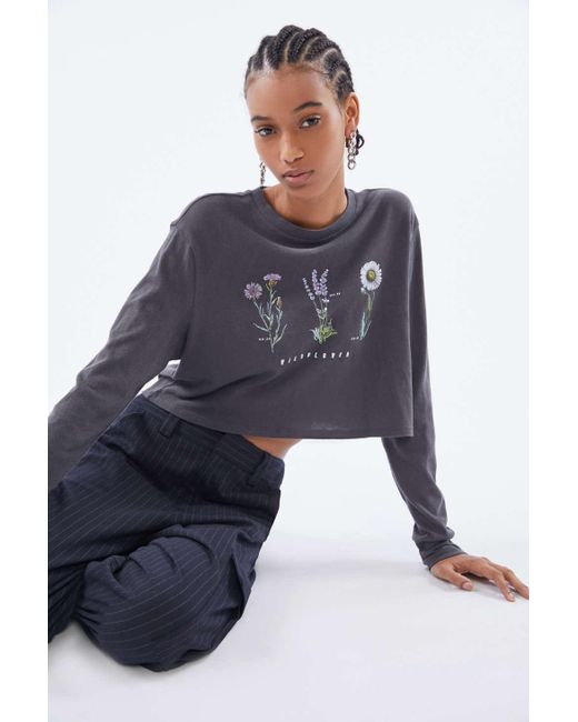 Urban Outfitters Wildflower Embroidered Long Sleeve Tee | Lyst