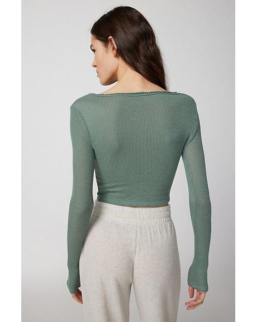 Out From Under Green Lias Notch Neck Top