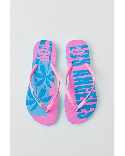 Havaianas Blue Printed Slim Flip Flop Sandal