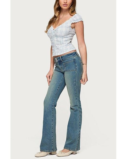 Edikted White Dolsy Plaid Button Up Top