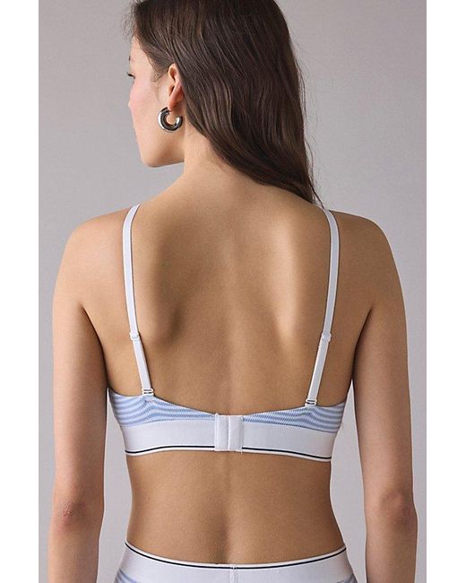Hanes Blue Uo Exclusive Jersey Knit Triangle Bralette Top