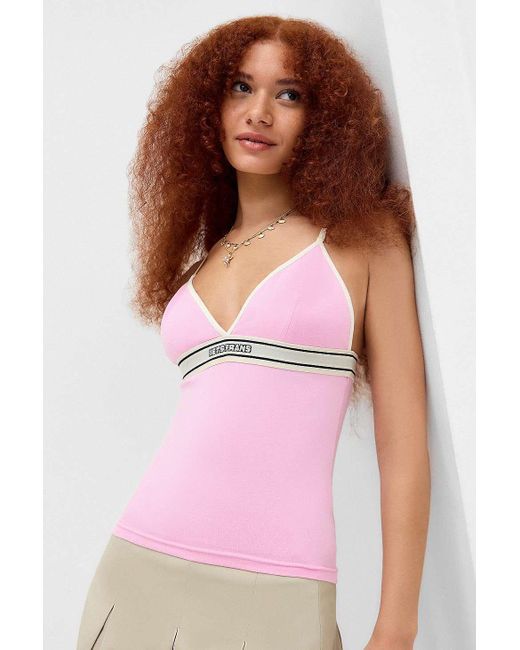 iets frans Pink Logo Elastic Cami