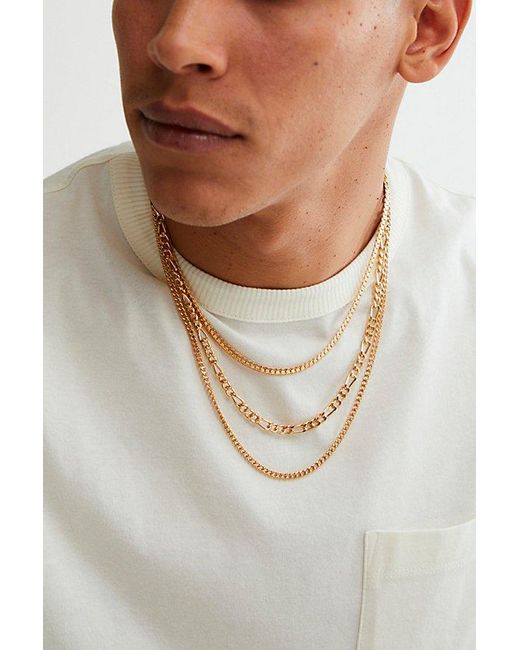 Urban Outfitters Metallic Rocco Layered Chain Necklace for men