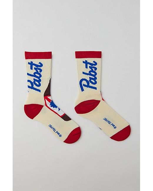 Urban Outfitters Natural Pabst Ribbon Bottle Crew Sock for men