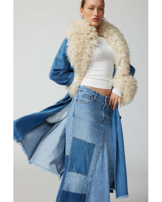 Light blue duster jacket deals