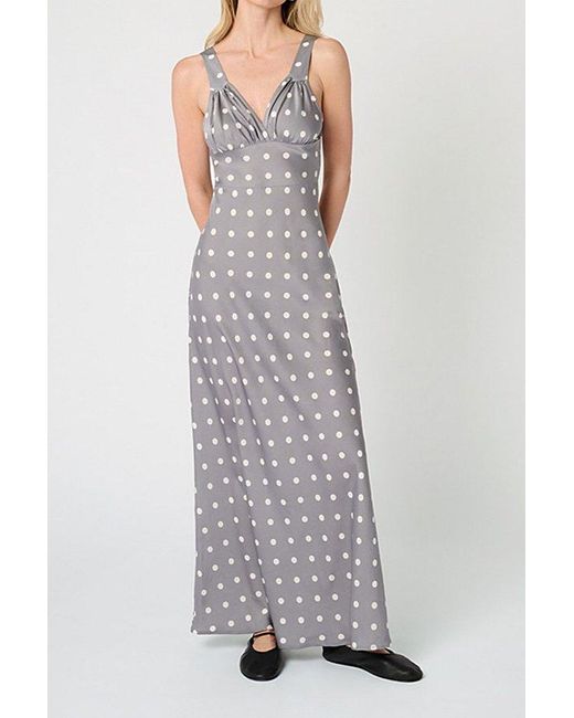 WeWoreWhat Gray Satin Maxi Dress
