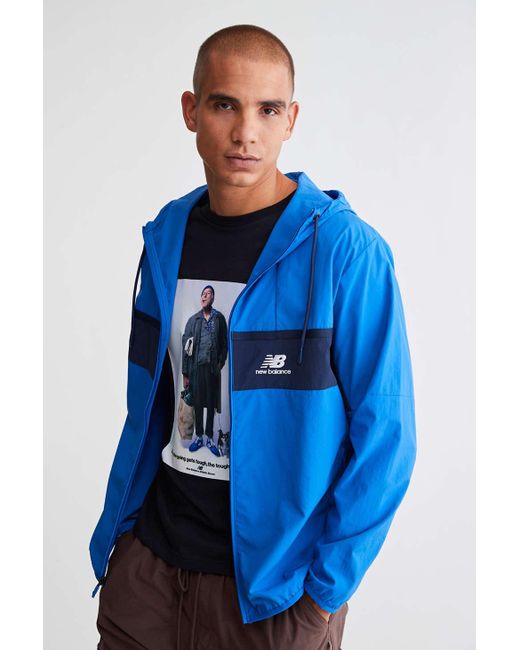 New Balance Athletics Amplified Windbreaker Jacket in Blue for Men Lyst