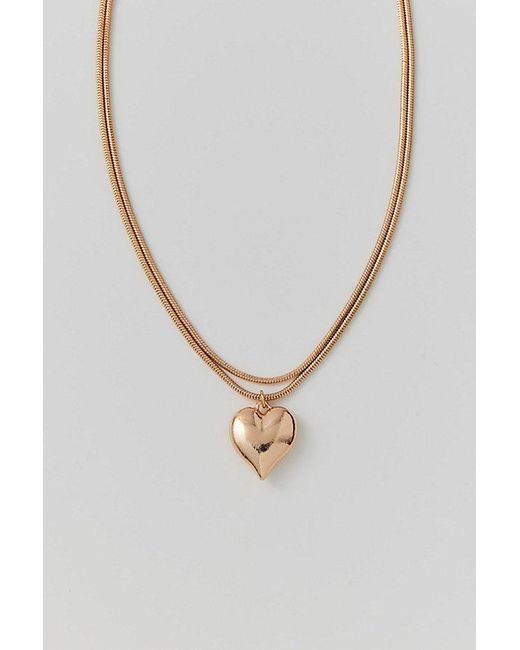 Urban Outfitters Brown Delicate Heart Charm Necklace