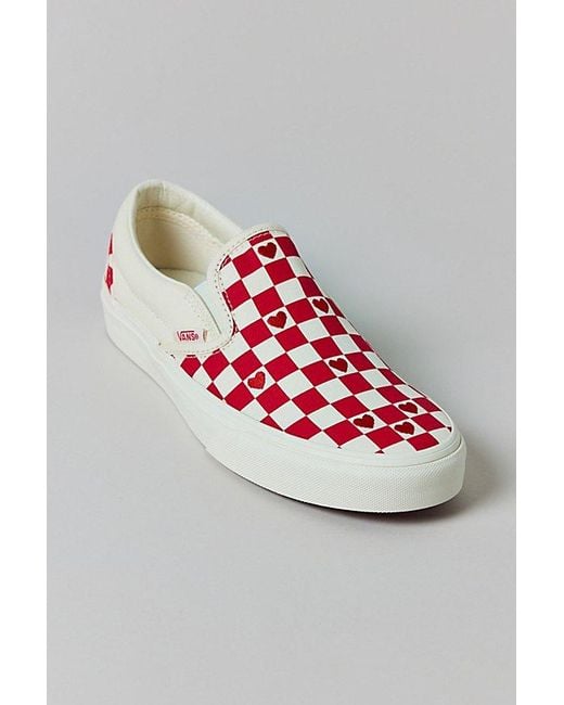 Vans Red Hearts Racing Checkerboard Slip-On Sneaker