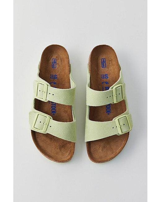 Birkenstock Green Arizona Soft Footbed Leather Sandal