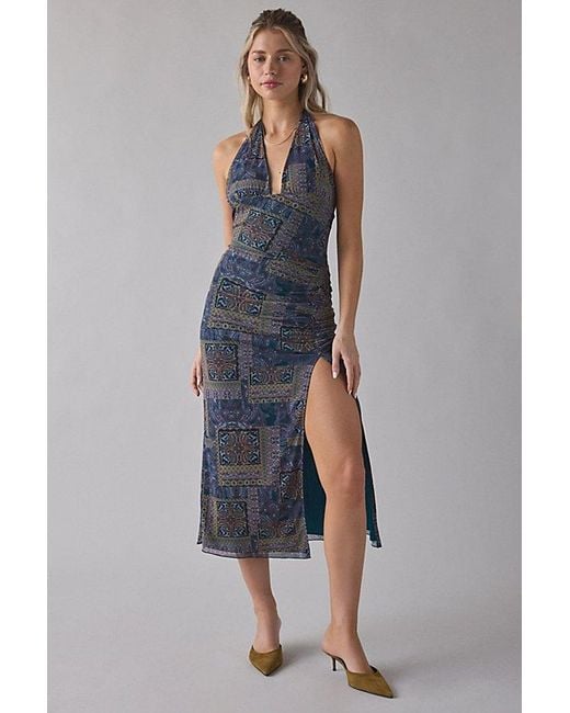 knee length dresses for ladies Urban Outfitters UO Lottie Strappy Check Print Midi Dress – White Chocolate  Couture