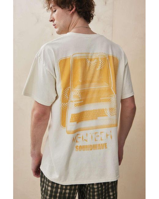 Urban Outfitters Natural Uo Ecru New Tech Soundwave T-shirt for men