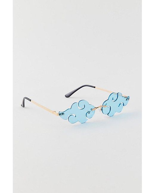 Urban Outfitters Blue Clouded Vision Rimless Sunglasses