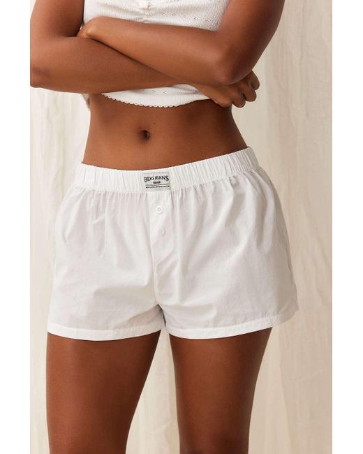 BDG White Cotton Boxer Shorts