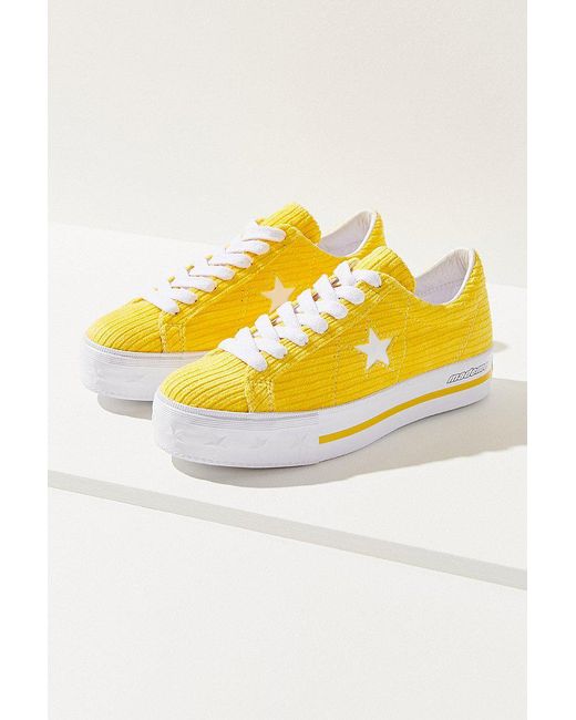 Converse Yellow Converse One Star X Mademe Corduroy Platform Sneaker