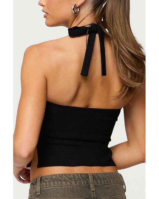 Edikted Black Dara Halter Top