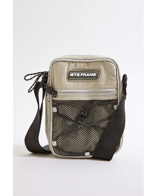 iets frans Gray Bungee Cord Taupe Crossbody Bag for men