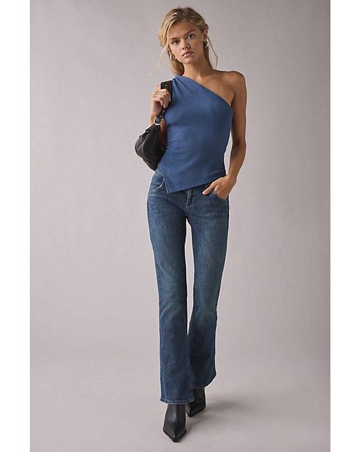 Vintage & ReMADE by UO Blue Remade By Uo Remnants Twisted One-Shoulder Asymmetrical Top
