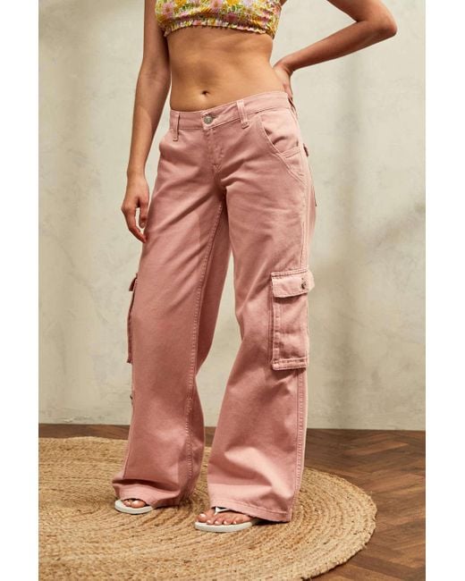 BDG Pink Low-rise Cargo Jean