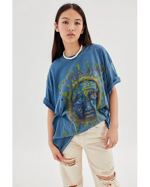 blue long strapless prom dress Oversized T-Shirt Dress