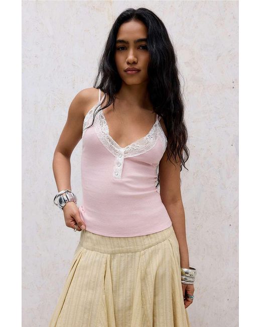 BDG Pink Soft Crush Lace Cami