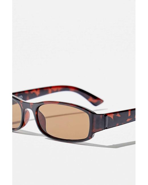 Urban Outfitters Black Uo Josephine Skinny Oval Sunglasses