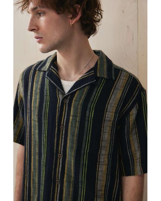 Urban Outfitters Black Uo Stripe Gauze Shirt for men