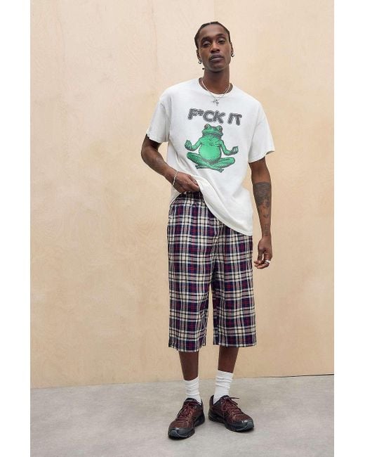 Urban Outfitters Blue Uo White F*ck It Frog T-shirt for men