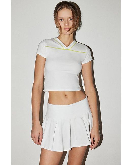 Out From Under White Prep School Pleated Micro Mini Skort